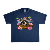Navy raccoon with flowers Urban Heavy Tee - MaliasSmallBusiness