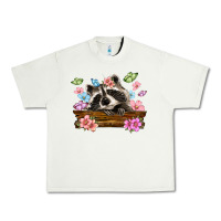 Pistachio raccoon with flowers Urban Heavy Tee - MaliasSmallBusiness