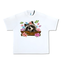 White raccoon with flowers Urban Heavy Tee - MaliasSmallBusiness