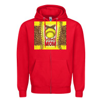 Red softball with leopard tumbler tbs Zipper Hoodie - TumblerDesignByShophia