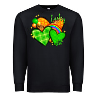 Black St. Patrick's Day hearts St. Patricks day Premium Sweatshirt - HowdyJamesFarm