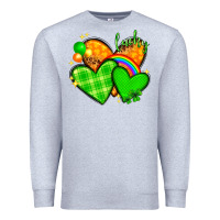 Heather Grey St. Patrick's Day hearts St. Patricks day Premium Sweatshirt - HowdyJamesFarm