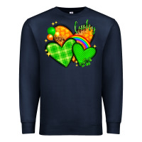 Navy St. Patrick's Day hearts St. Patricks day Premium Sweatshirt - HowdyJamesFarm