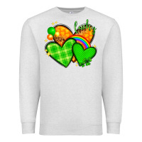 Oatmeal Heather St. Patrick's Day hearts St. Patricks day Premium Sweatshirt - HowdyJamesFarm