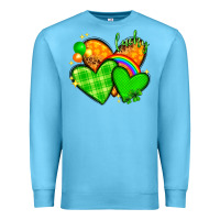 Ocean Blue St. Patrick's Day hearts St. Patricks day Premium Sweatshirt - HowdyJamesFarm