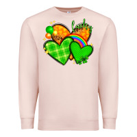 Pale Pink St. Patrick's Day hearts St. Patricks day Premium Sweatshirt - HowdyJamesFarm