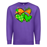 Purple St. Patrick's Day hearts St. Patricks day Premium Sweatshirt - HowdyJamesFarm