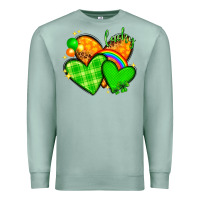 Seafoam St. Patrick's Day hearts St. Patricks day Premium Sweatshirt - HowdyJamesFarm