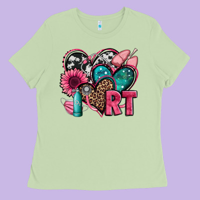 Rt Respiratory Therapist Hearts Ladies Tee Designed By Jasminsmagicworld