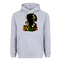 Heather Grey Blessed black history Heavyweight Hoodie - HowdyJamesFarm