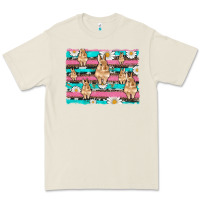 Bone easter bunny with daisy and turquoise cowhide leopard  background Premium Tee - Artiststas