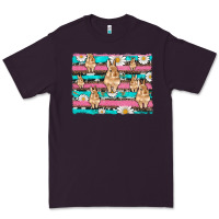 Plum easter bunny with daisy and turquoise cowhide leopard  background Premium Tee - Artiststas