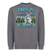 Storm Home Is Where The Snow Falls Winter Penguin Heavyweight Sweatshirt - LillyAllenDesigns