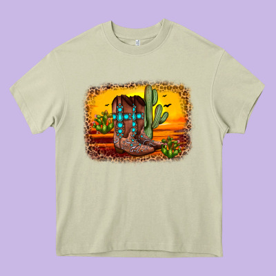 Cross Sunset Backgraund Heavy Core Tee Designed By Jahusdesignshop