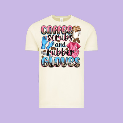 Coffee Scrubs And Rubber Gloves Vintage Tee Designed By Nancycooperartshop