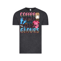 Vintage Black coffee scrubs and rubber gloves Vintage Tee - NancyCooperArtShop