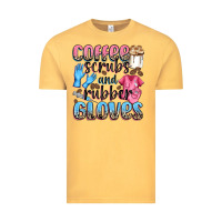 Vintage Mustard coffee scrubs and rubber gloves Vintage Tee - NancyCooperArtShop