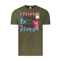 Vintage Olive coffee scrubs and rubber gloves Vintage Tee - NancyCooperArtShop