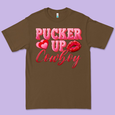 Pucker Up Cowboy Premium Tee Designed By Adodesignshop