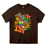 Chocolate Brown mississippi map mardi gras Heavy Core Tee - AdoDesignShop
