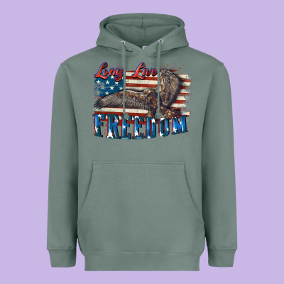Long Live Freedom 4th Of July Heavyweight Hoodie Designed By Cowgirlartshop