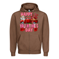 Chestnut Happy Valentine's day red truck Zipper Hoodie - HowdyJamesFarm