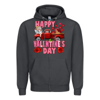 Smoke Happy Valentine's day red truck Zipper Hoodie - HowdyJamesFarm