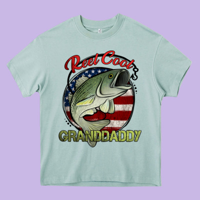 Reel Cool Granddaddy Fishing Heavy Core Tee Designed By Jasminsmagicworld