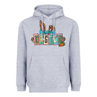 Heather Grey Happy Easter Easter Day Heavyweight Hoodie - CowGirlArtShop
