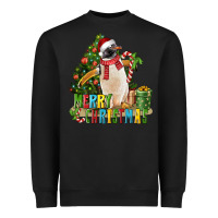 Black Merry Christmas Penguin Heavyweight Sweatshirt - LillyAllenDesigns