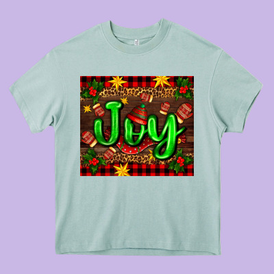Joy With Gloves For Christmas Heavy Core Tee Designed By Adodesignshop