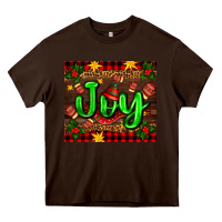 Chocolate Brown joy with gloves for Christmas Heavy Core Tee - AdoDesignShop
