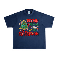 Navy rockin around the clasroom teacher Urban Heavy Tee - MaliasSmallBusiness