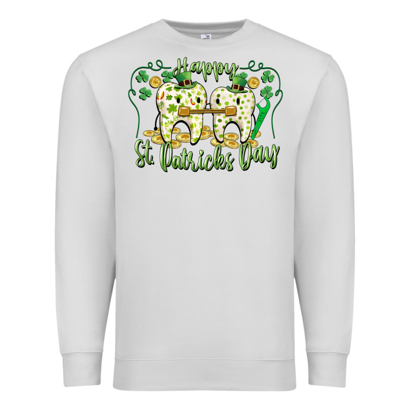 Happy St. Patrick's Day Tooth Dentist Premium Sweatshirt by CowGirlArtShop | Teevron