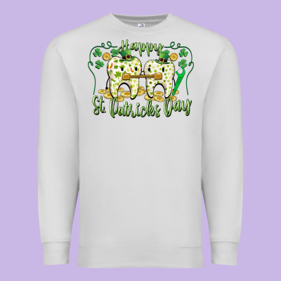 Happy St. Patrick's Day Tooth Dentist Premium Sweatshirt Designed By Cowgirlartshop