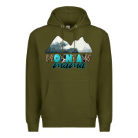 Army Green Mountain Mama Premium Hoodie - CowGirlArtShop