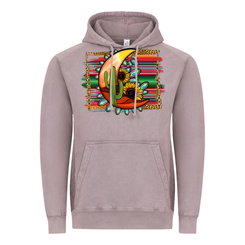 Desert Moon With Serape Background Vintage Hoodie by Jasminsmagicworld | Teevron