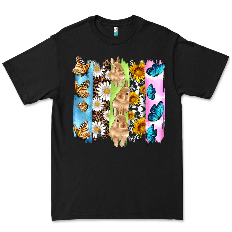 Easter Bunny Butterfly Daisy And Sunflower With Cowhide And  Leopard B Premium Tee by Artiststas | Teevron