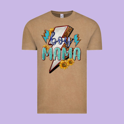 Boy Mama Lightning Bold Vintage Tee Designed By Nancycooperartshop
