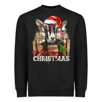 Black Merry Christmas Alpine Goat Heavyweight Sweatshirt - LillyAllenDesigns