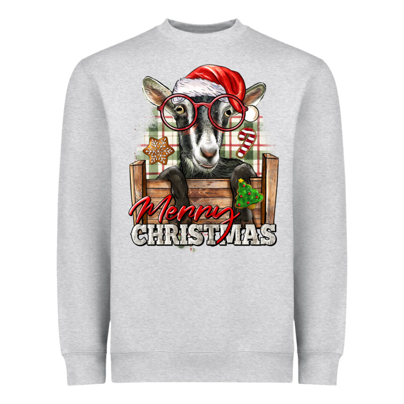 Merry Christmas Alpine Goat Heavyweight Sweatshirt by LillyAllenDesigns | Teevron