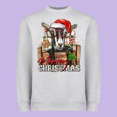 Merry Christmas Alpine Goat Heavyweight Sweatshirt Designed By Lillyallendesigns