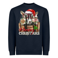 Navy Merry Christmas Alpine Goat Heavyweight Sweatshirt - LillyAllenDesigns