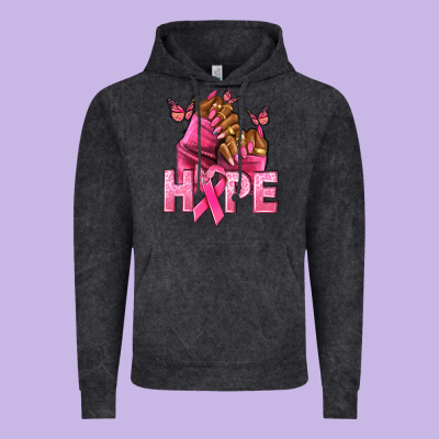 Hope Breast Cancer Nails Vintage Hoodie Designed By Nancycooperartshop