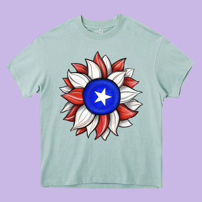 Sunflower Puerto Rico Flag Heavy Core Tee Designed By Jahusdesignshop