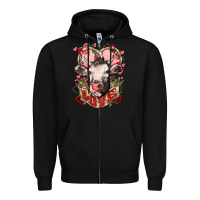 Black Cow Valentine's Day love Zipper Hoodie - HowdyJamesFarm