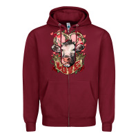 Burgundy Cow Valentine's Day love Zipper Hoodie - HowdyJamesFarm