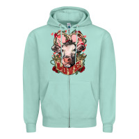 Seafoam Cow Valentine's Day love Zipper Hoodie - HowdyJamesFarm