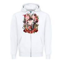 White Cow Valentine's Day love Zipper Hoodie - HowdyJamesFarm