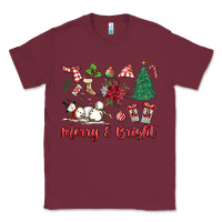 Burgundy merry bright Classic Tee - MaliasSmallBusiness